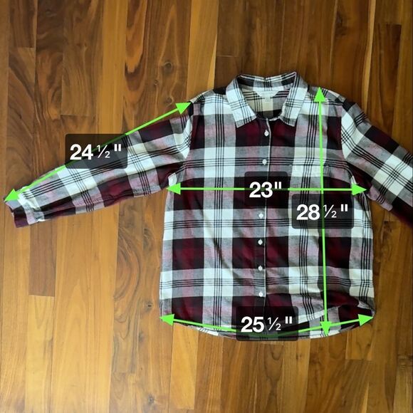 Garnet Hill Button Up Flannel Shirt sz 16 Plaid - Picture 13 of 13